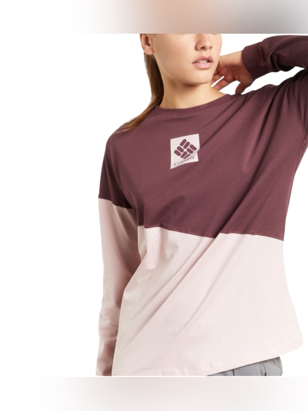 Columbia Women's Mauve/Burgundy Two-Tone Long Sleeve Tee